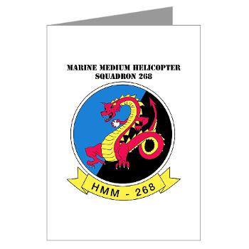 MMHS268 - M01 - 02 - Marine Medium Helicopter Squadron 268 with Text - Greeting Cards (Pk of 10)